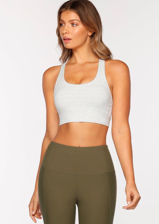 Lorna Jane Interval Sports Bra - Pale Grey Marl