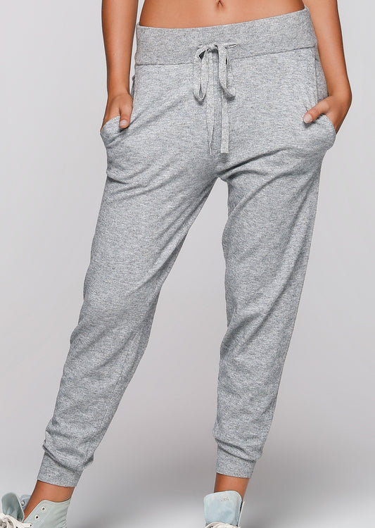 Lorna Jane Keep Me Cosy Trackpants - Mid Grey Marl