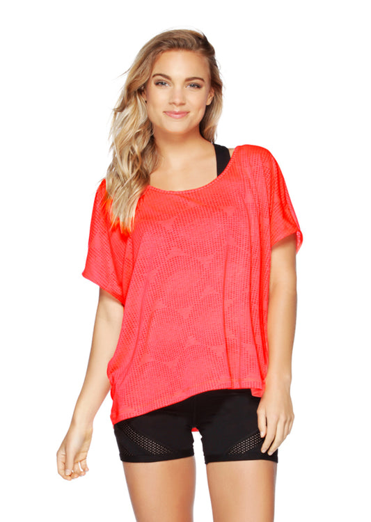 Lorna Jane Kelly Cropped S/Slv Top - Calypso