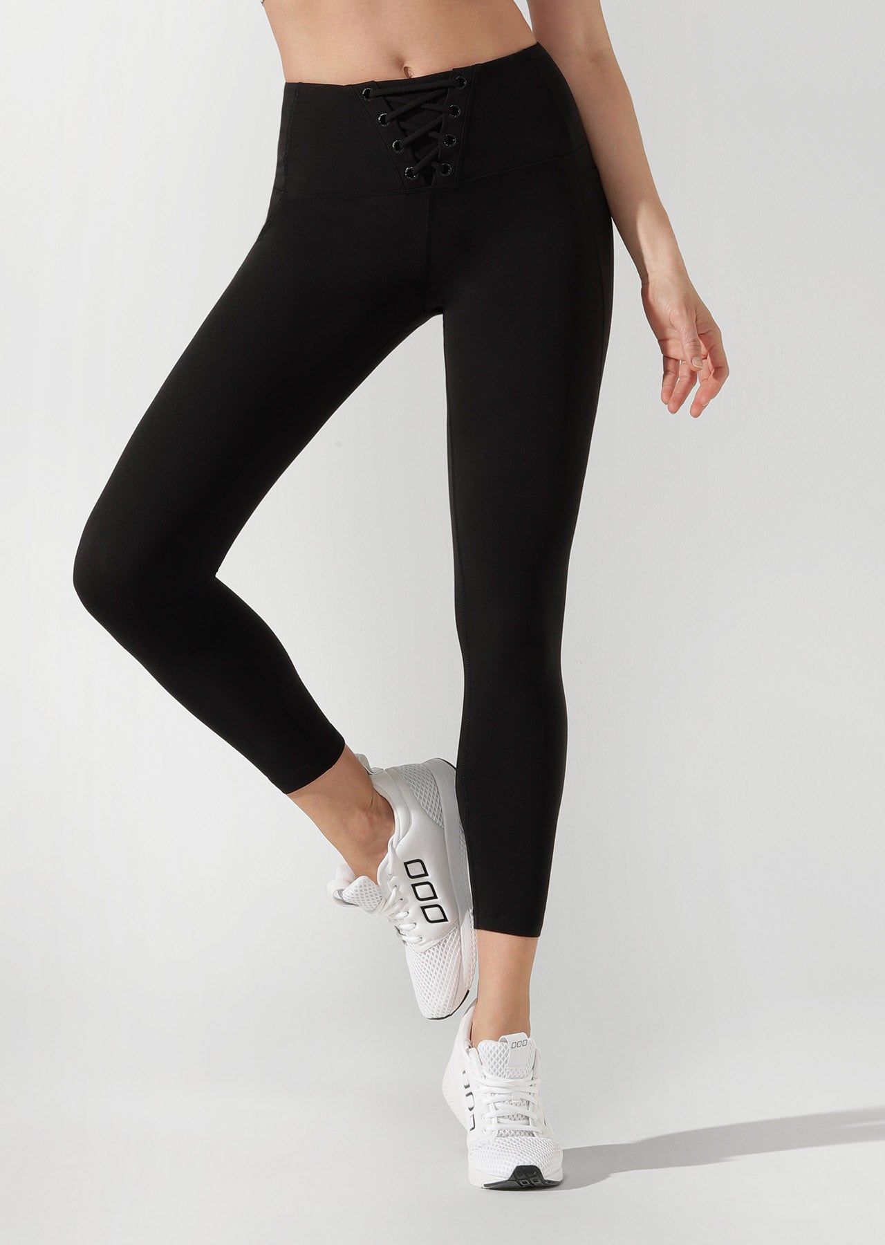 Lorna Jane Lace Up Ankle Biter Tight - Black