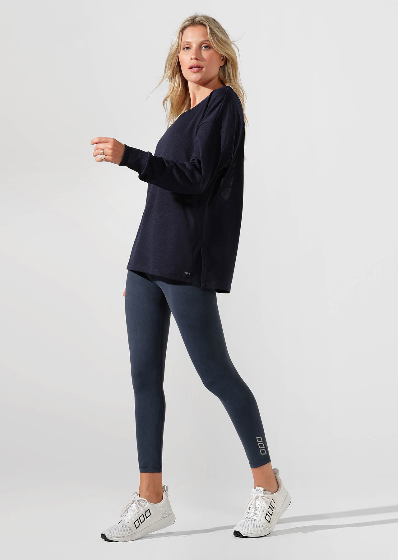 Lorna Jane Lacy Open Back Long Sleeve Top - Ink