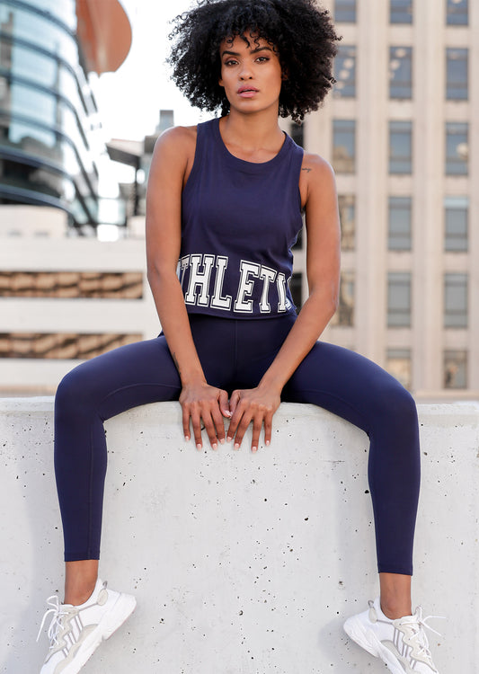 Lorna Jane LJ Athletic Cropped Tank - French Navy