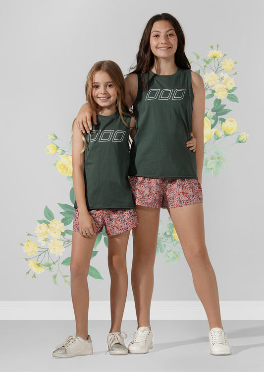 Lorna Jane LJ Classic Muscle Tank - Tween - Military