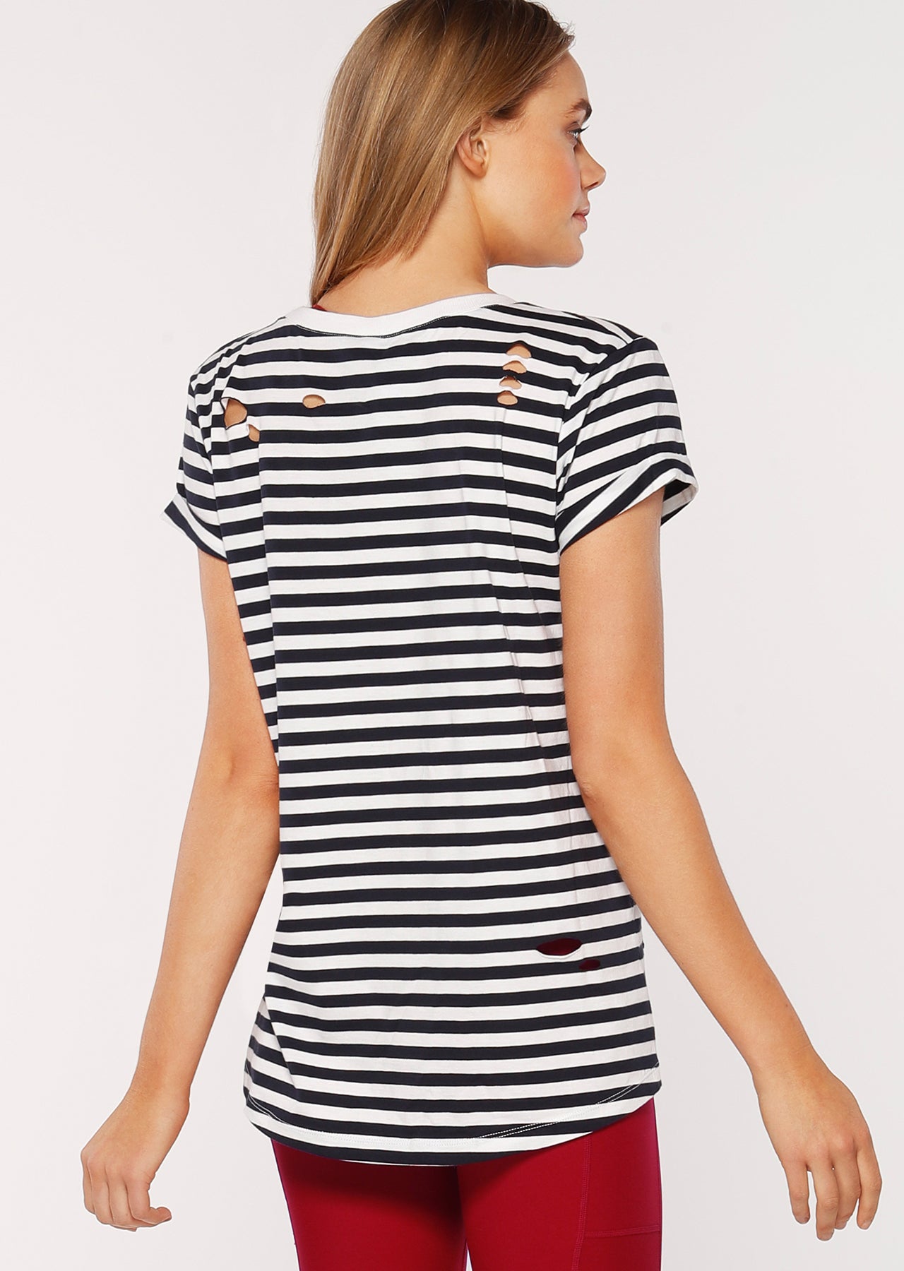 Lorna Jane LJ Essential Tee - French Navy/White