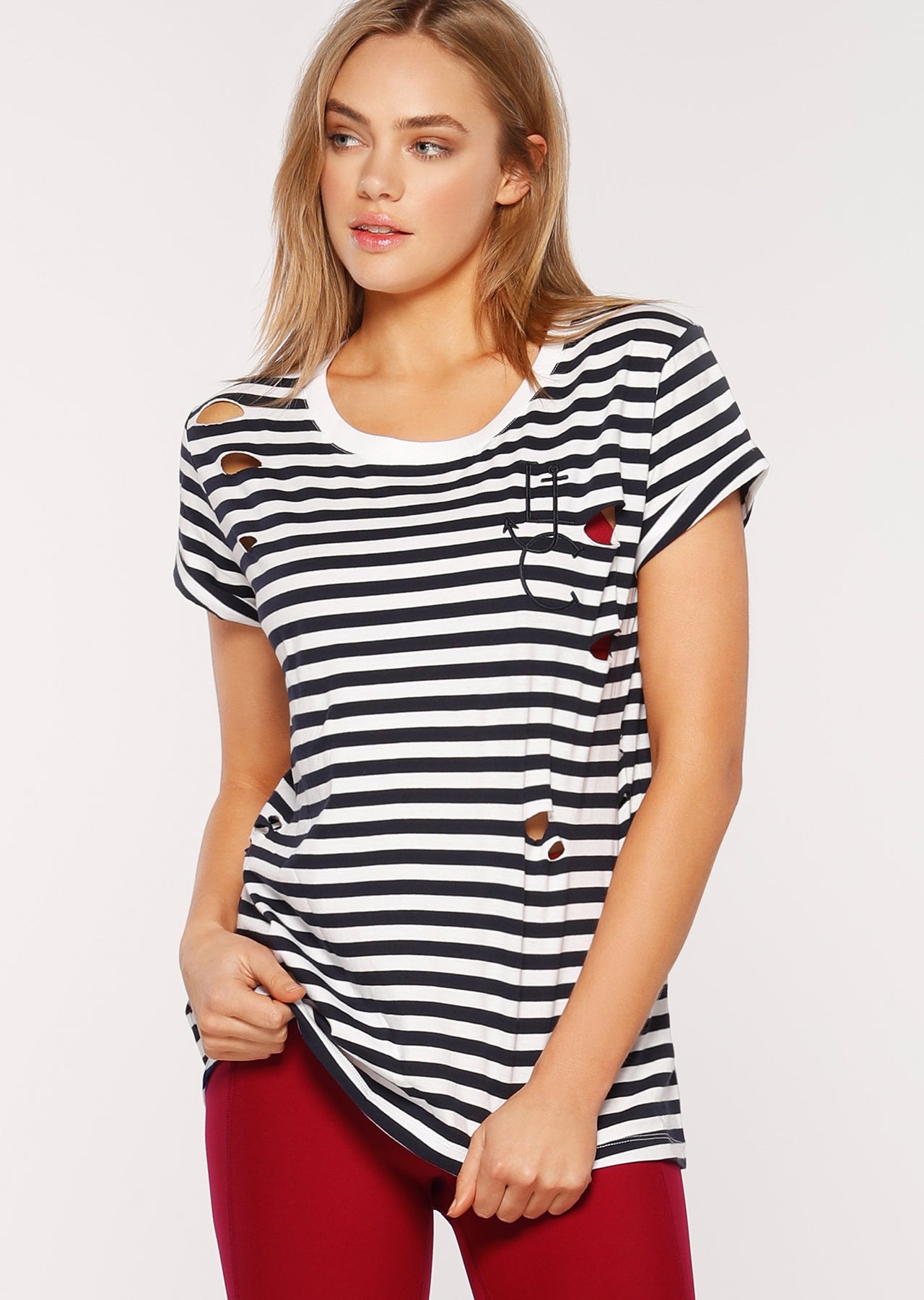 Lorna Jane LJ Essential Tee - French Navy/White
