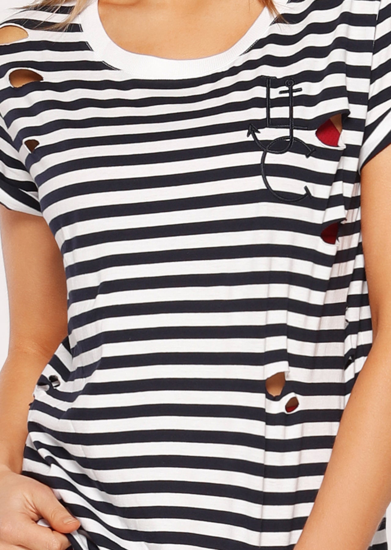 Lorna Jane LJ Essential Tee - French Navy/White