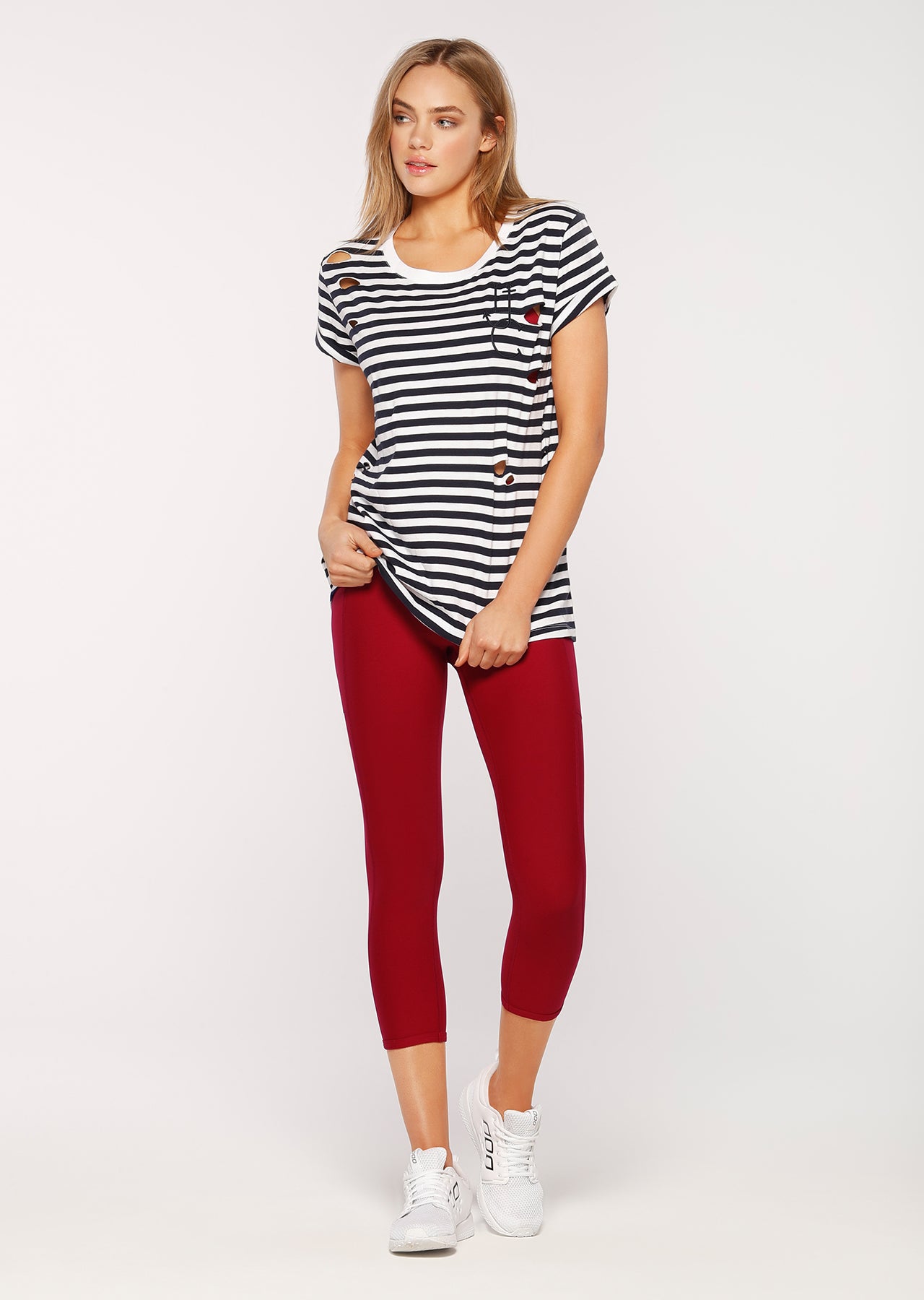 Lorna Jane LJ Essential Tee - French Navy/White