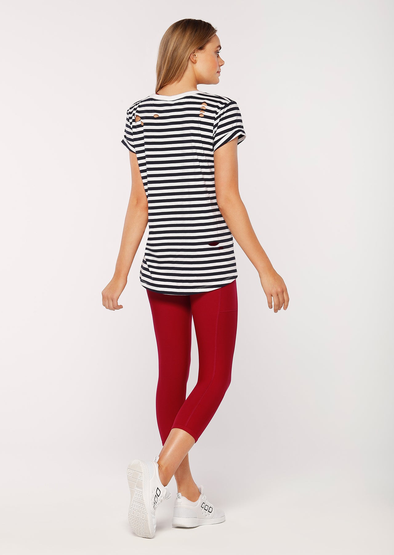 Lorna Jane LJ Essential Tee - French Navy/White