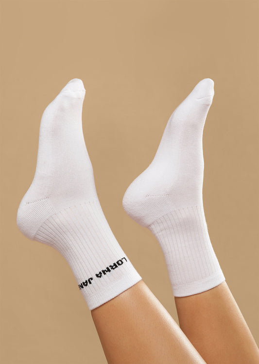 Lorna Jane LJ Half Crew Socks - White