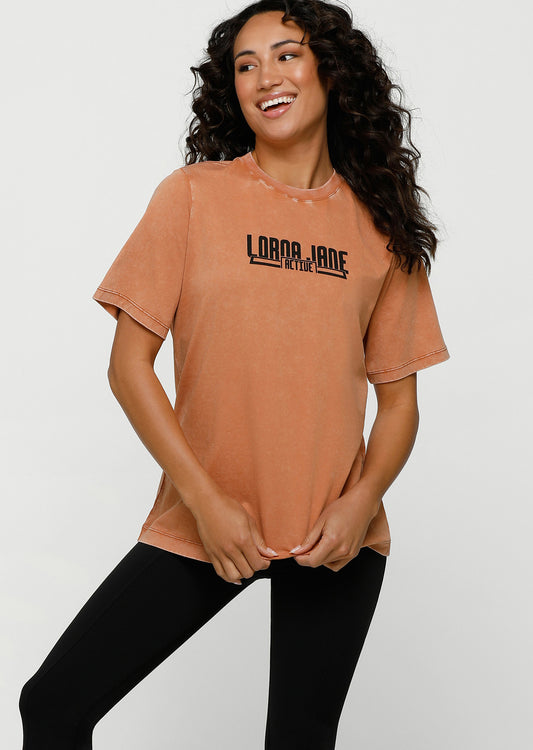Lorna Jane LJ Moto Washed Tee - Washed Sienna