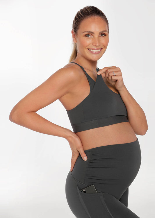 Lorna Jane LJ Racer Back Nursing Bra - Titanium