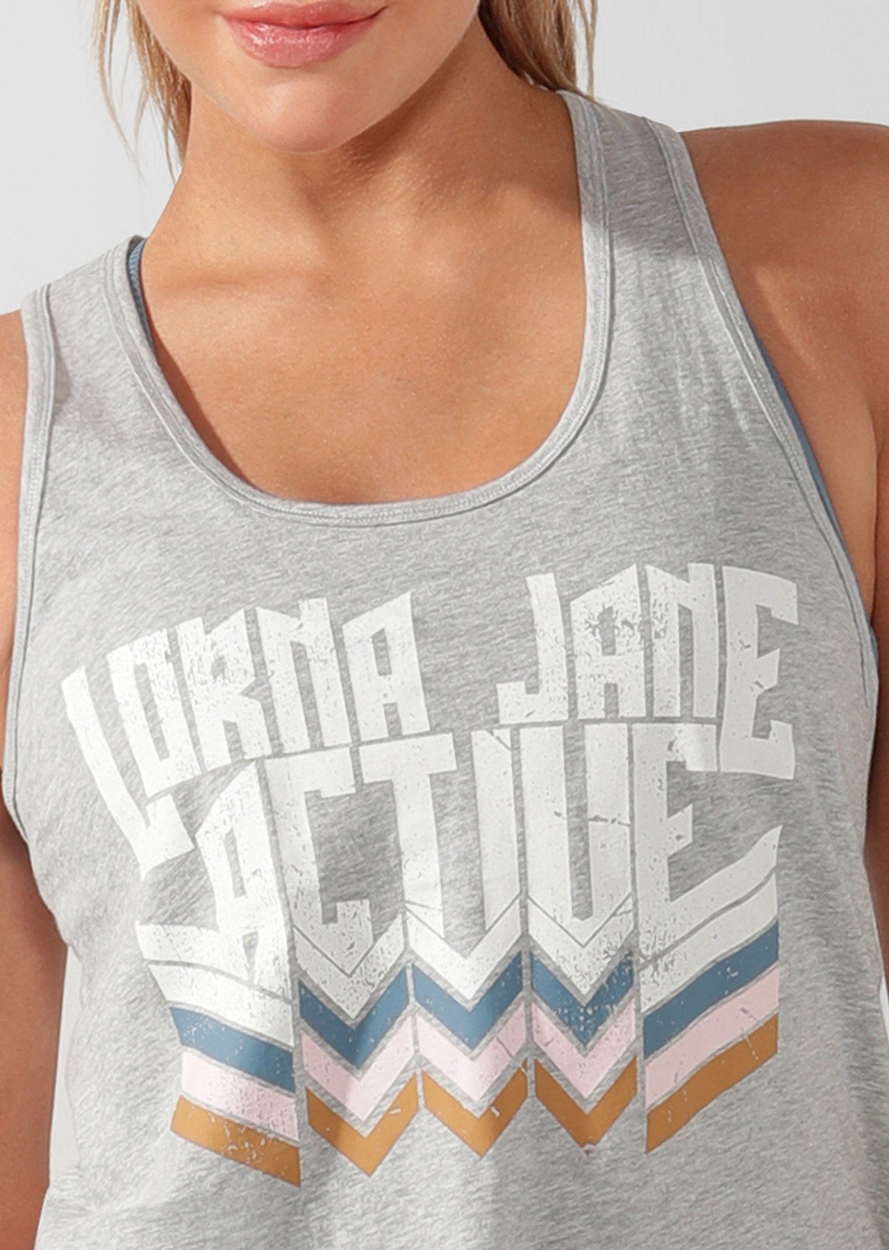 Lorna Jane LJ Rocker Slouchy Tank - Grey Marl