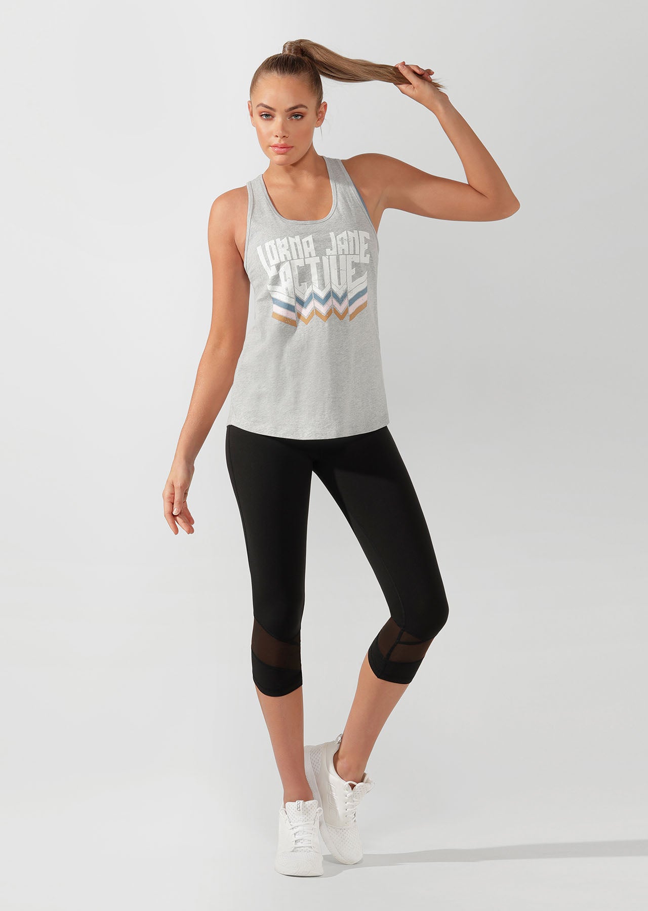Lorna Jane LJ Rocker Slouchy Tank - Grey Marl