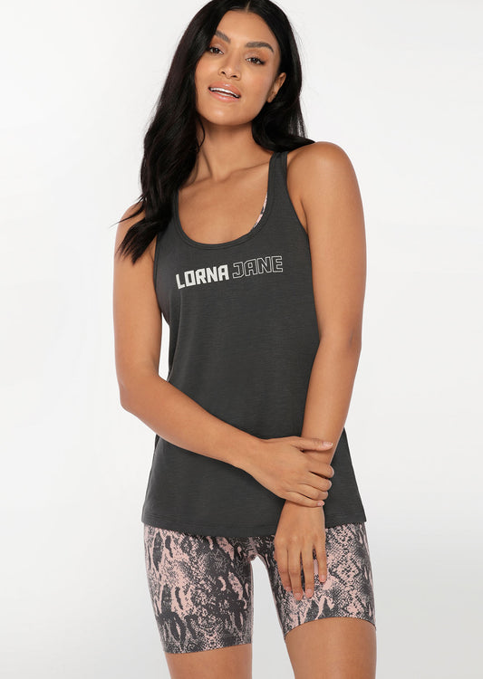 Lorna Jane LJ Slouchy Gym Tank - Titanium