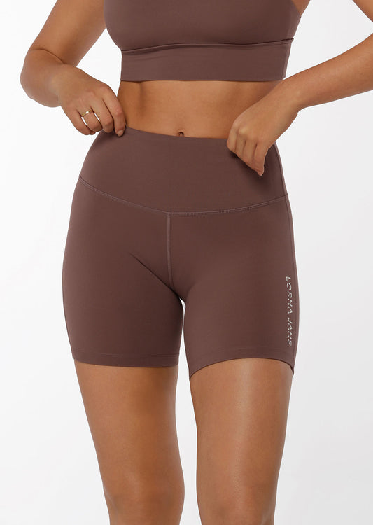 Lorna Jane Lotus No Chafe 16cm Bike Shorts - Stone