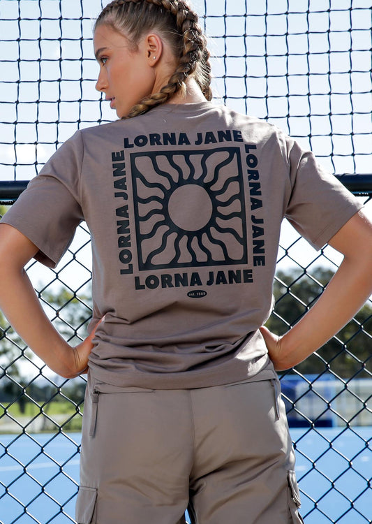 Lorna Jane Low Key Oversized Tee - Bone