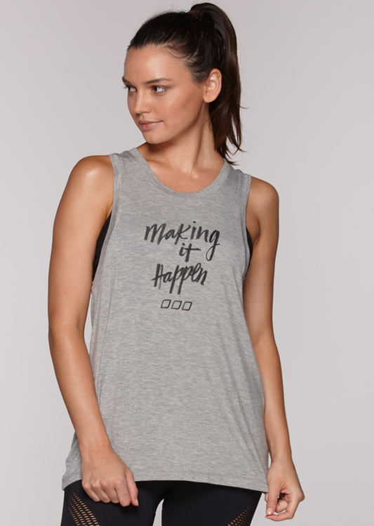 Lorna Jane Making It Happen Tank - Grey Marl