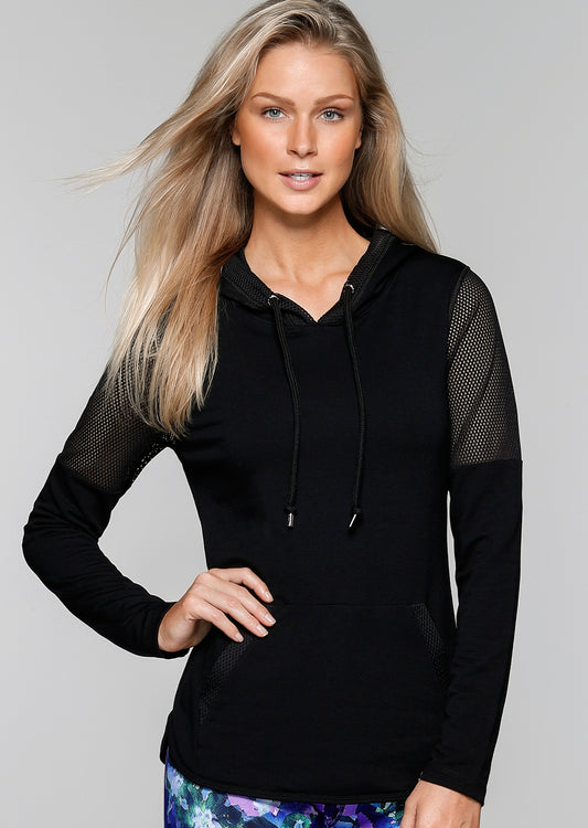 Lorna Jane Monochrome Hoodie - Black