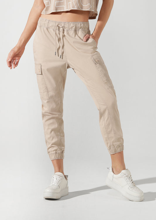Lorna Jane Moto Cropped Pants - Off White