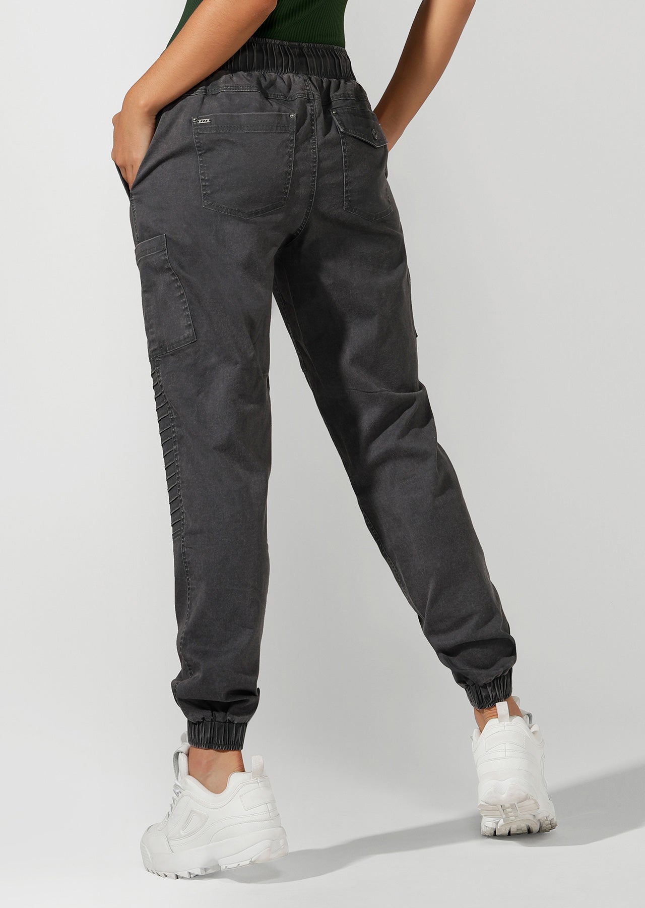 Lorna Jane Moto Street Pants - Titanium