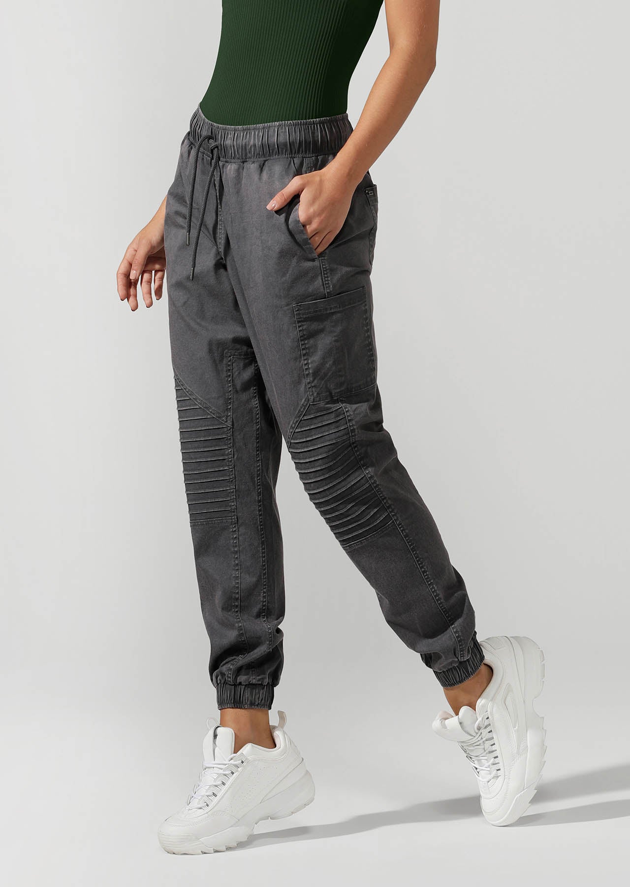 Lorna Jane Moto Street Pants - Titanium