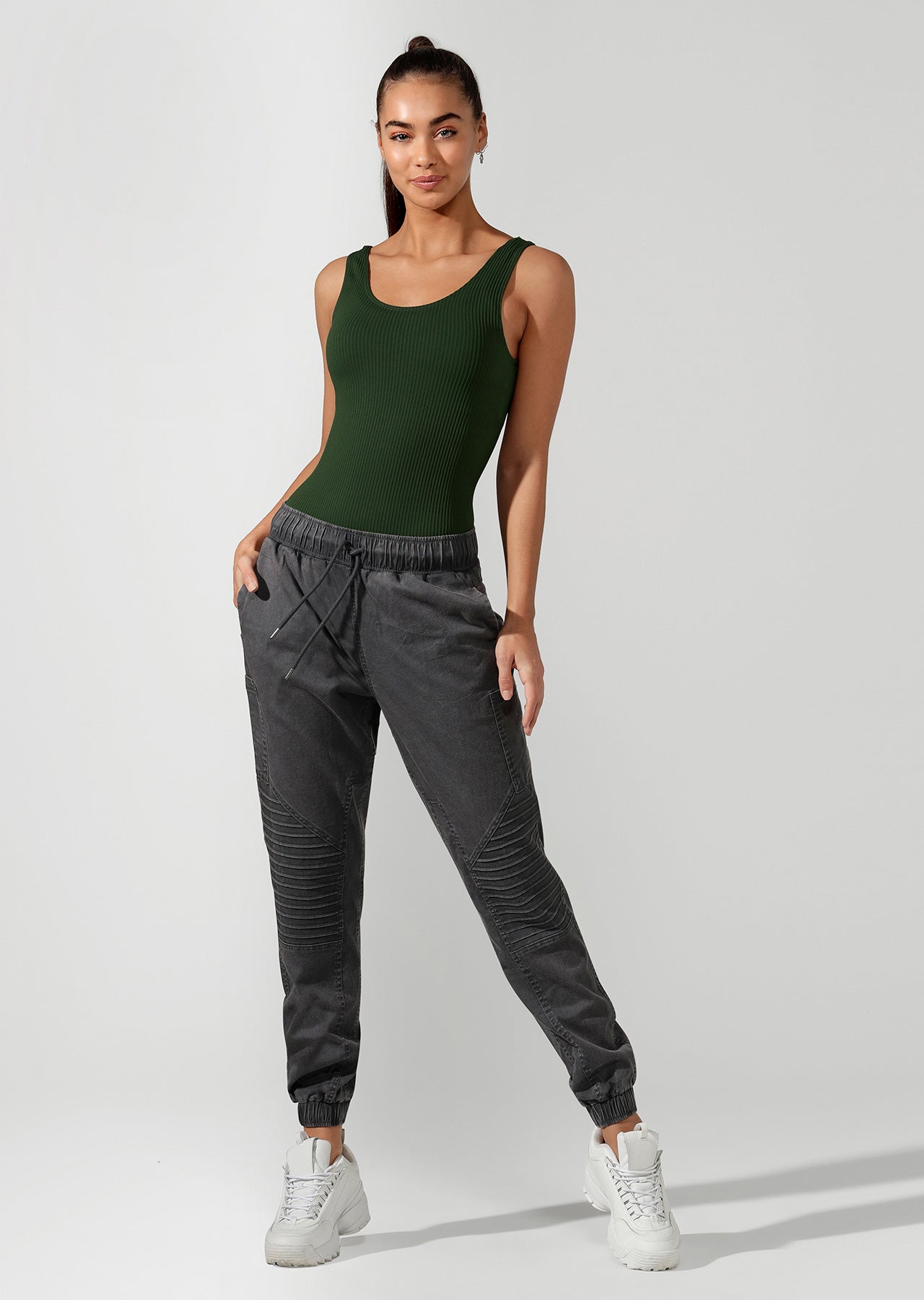 Lorna Jane Moto Street Pants - Titanium