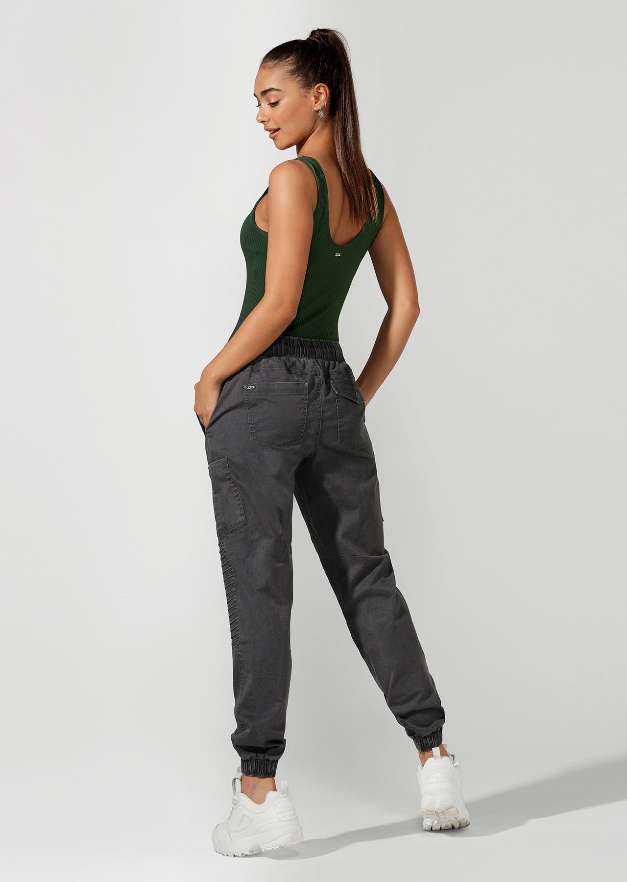 Lorna Jane Moto Street Pants - Titanium