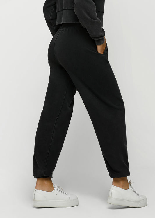 Lorna Jane Moto Track Pants - Washed Black