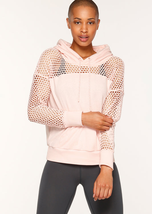 Lorna Jane Movement Active Hoodie - Dusty Pink/Ballerina Marl
