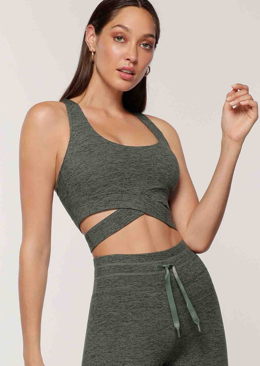 Lorna Jane Muscle Up Sports Bra - Military Marl