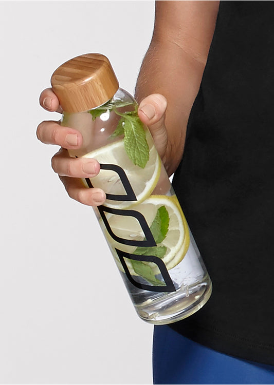 Lorna Jane Natural Water Bottle - Clear/Timber