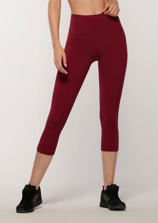 Lorna Jane No Ride Booty 7/8 Leggings - Cherry