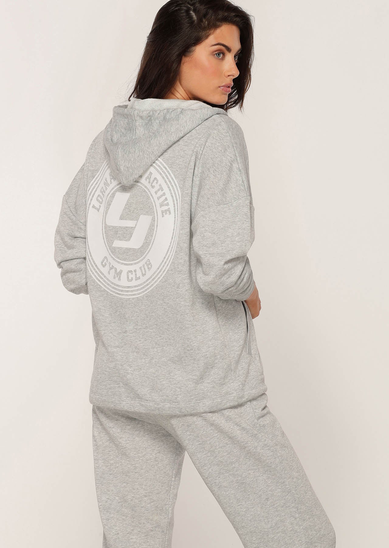 Lorna Jane Swagger Hoodie - Light Grey Marl
