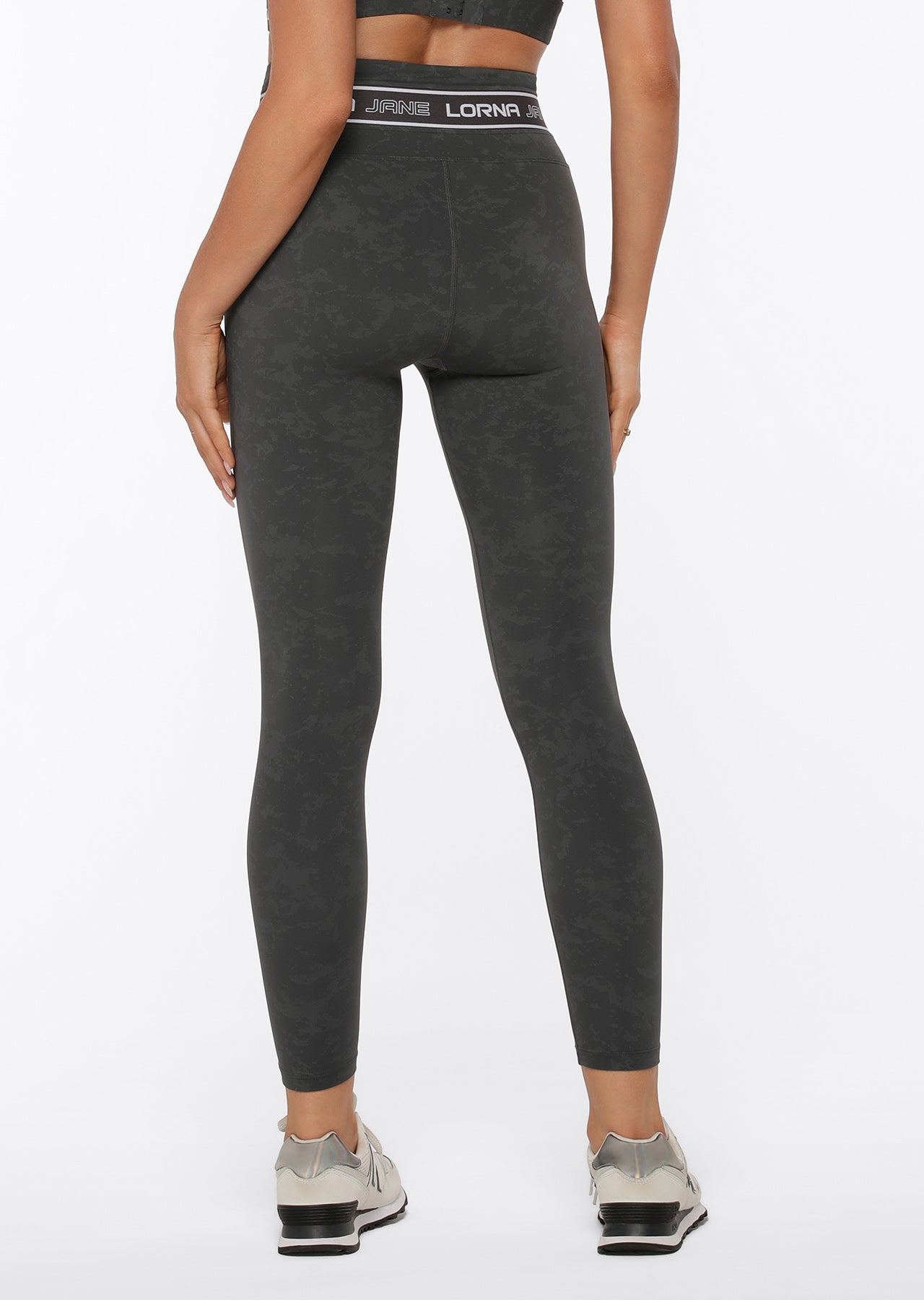 Lorna Jane Tempo Ankle Biter Leggings - Washed Titanium