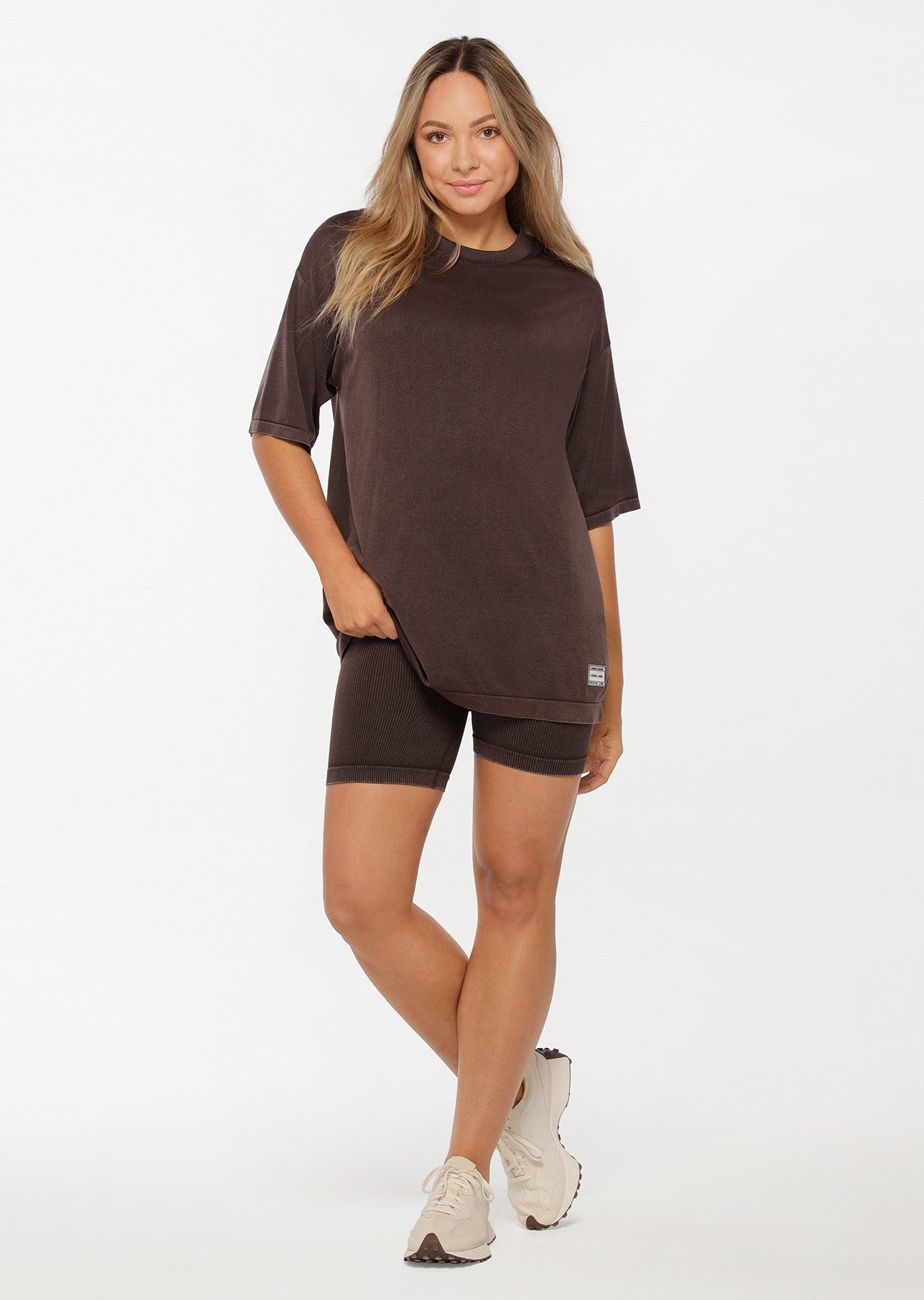 Lorna Jane Tempo Seamless Oversized Tee - Washed Volcano