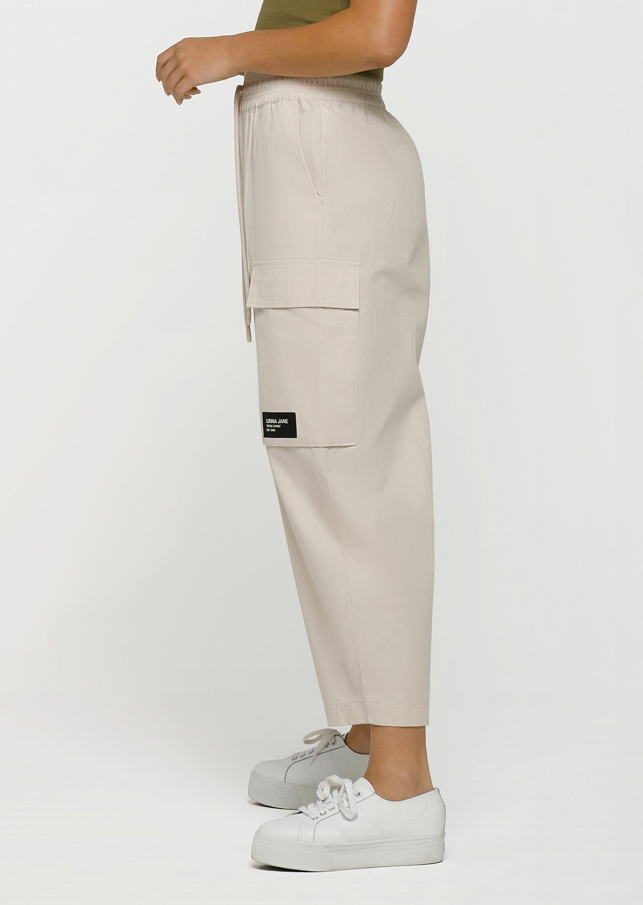 Lorna Jane Utility Pocket Lounge Pants - White Sand