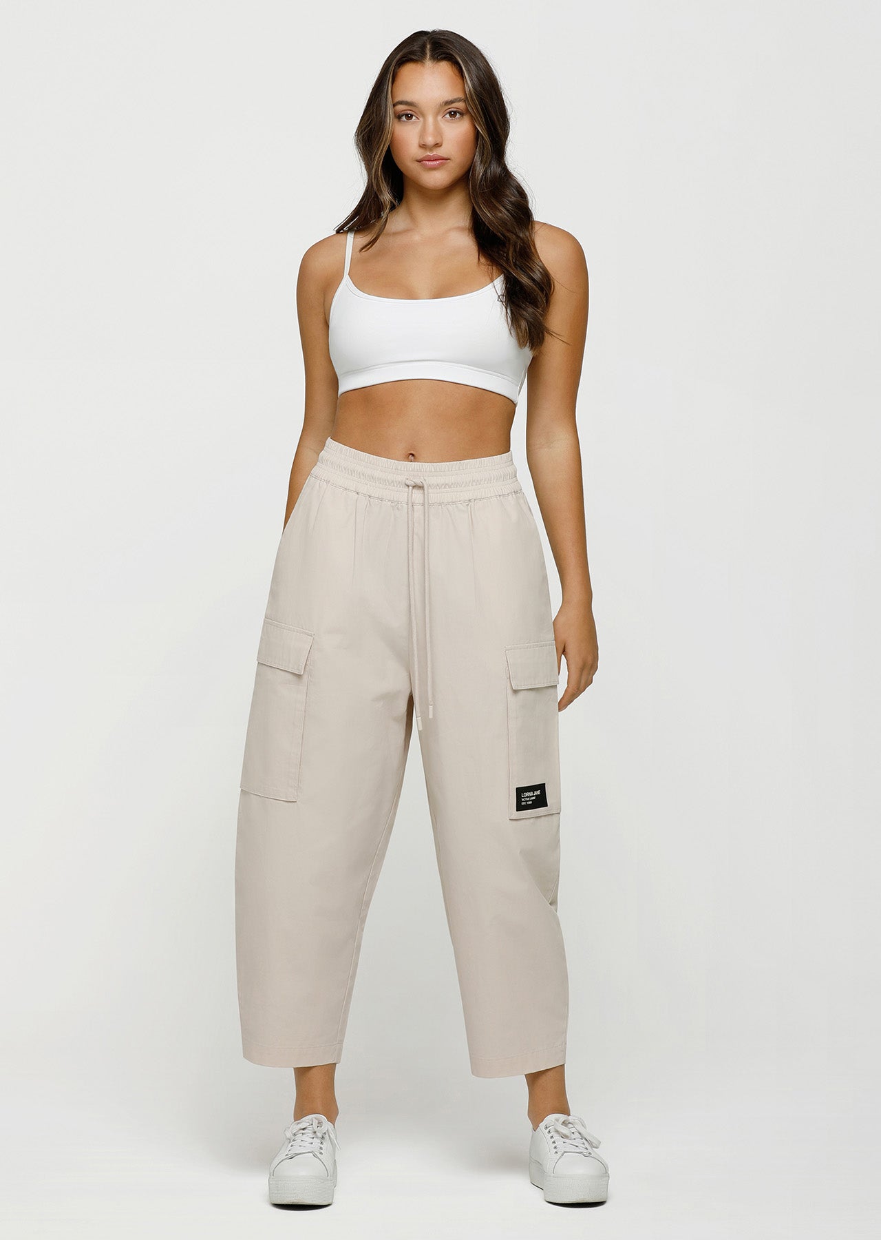 Lorna Jane Utility Pocket Lounge Pants - White Sand