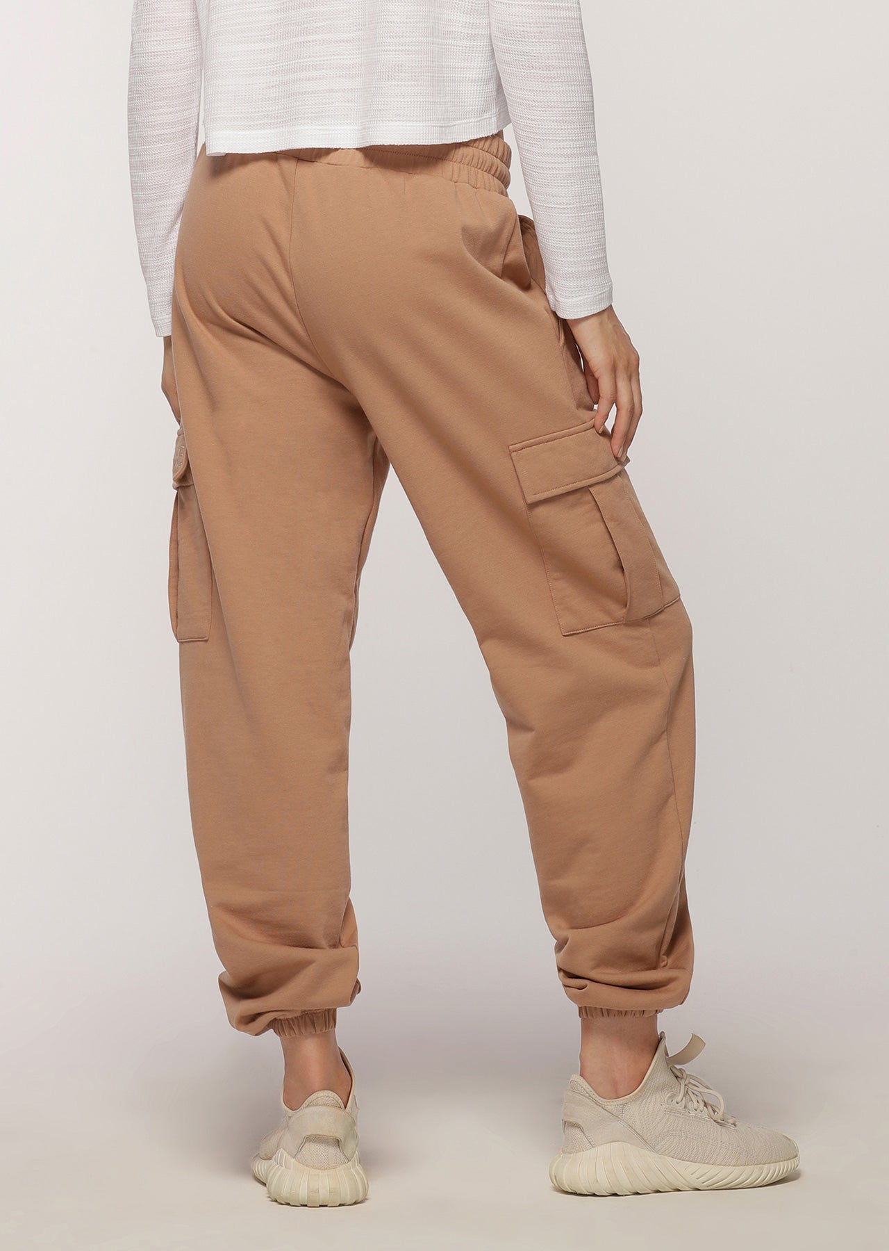 Lorna Jane Utility Pocket Track Pants - Biscuit
