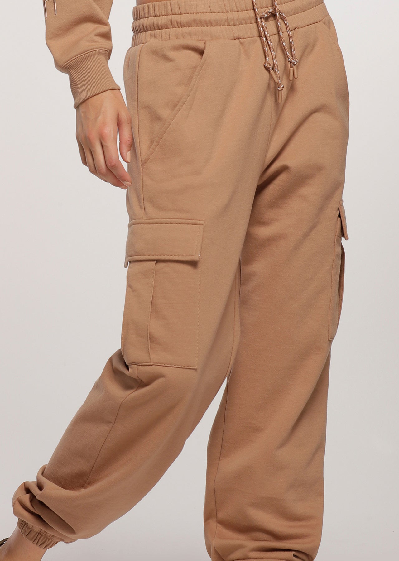 Lorna Jane Utility Pocket Track Pants - Biscuit