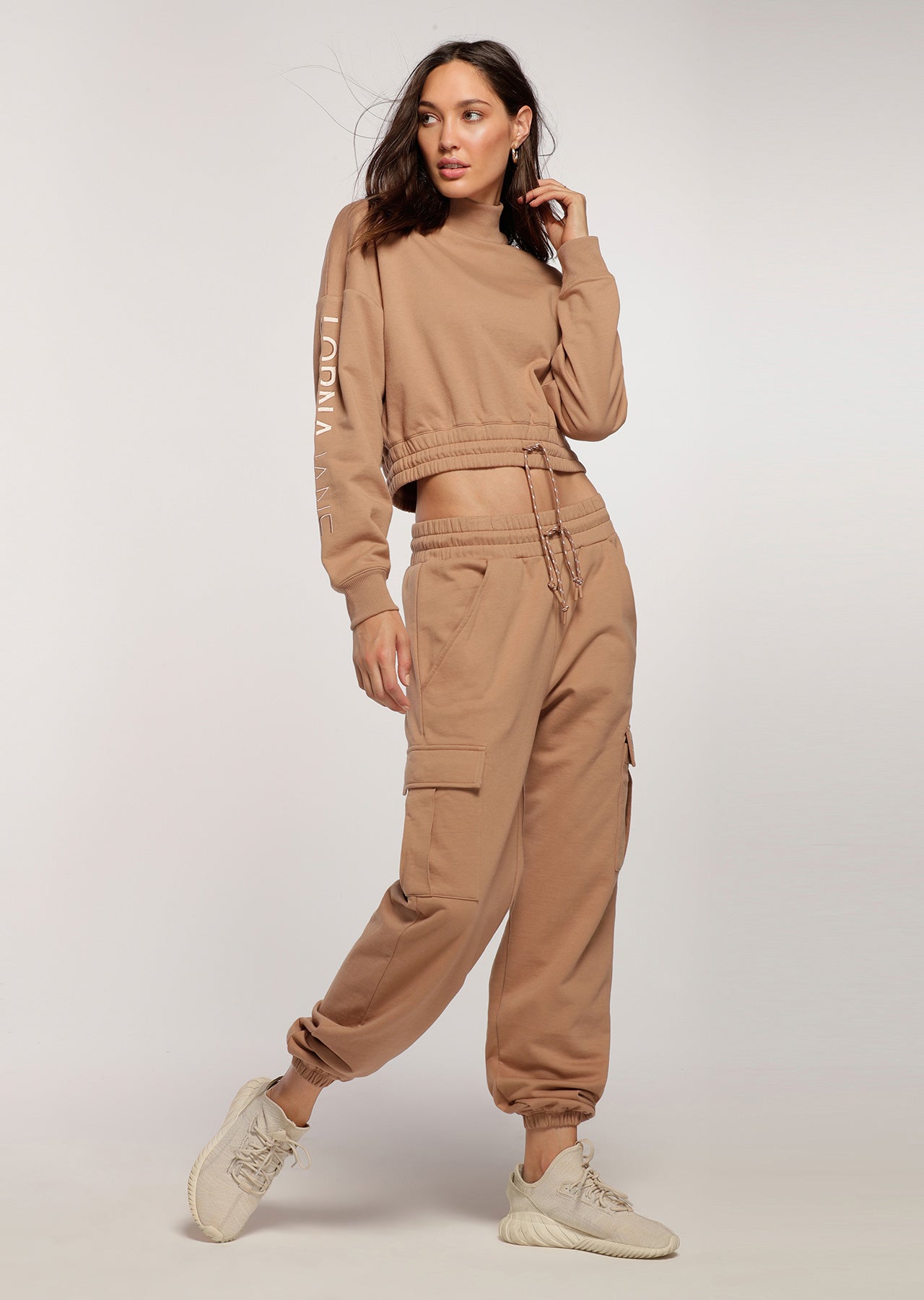 Lorna Jane Utility Pocket Track Pants - Biscuit