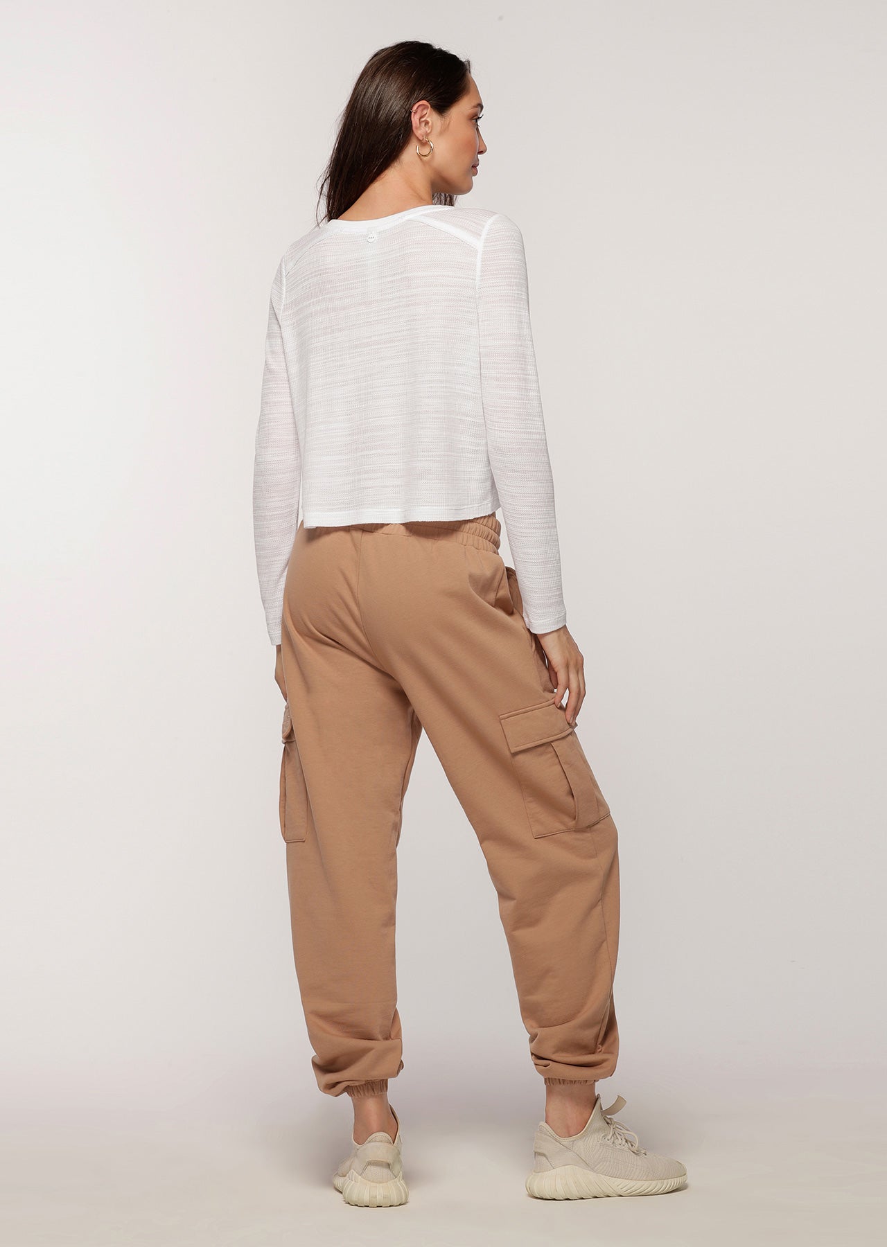 Lorna Jane Utility Pocket Track Pants - Biscuit