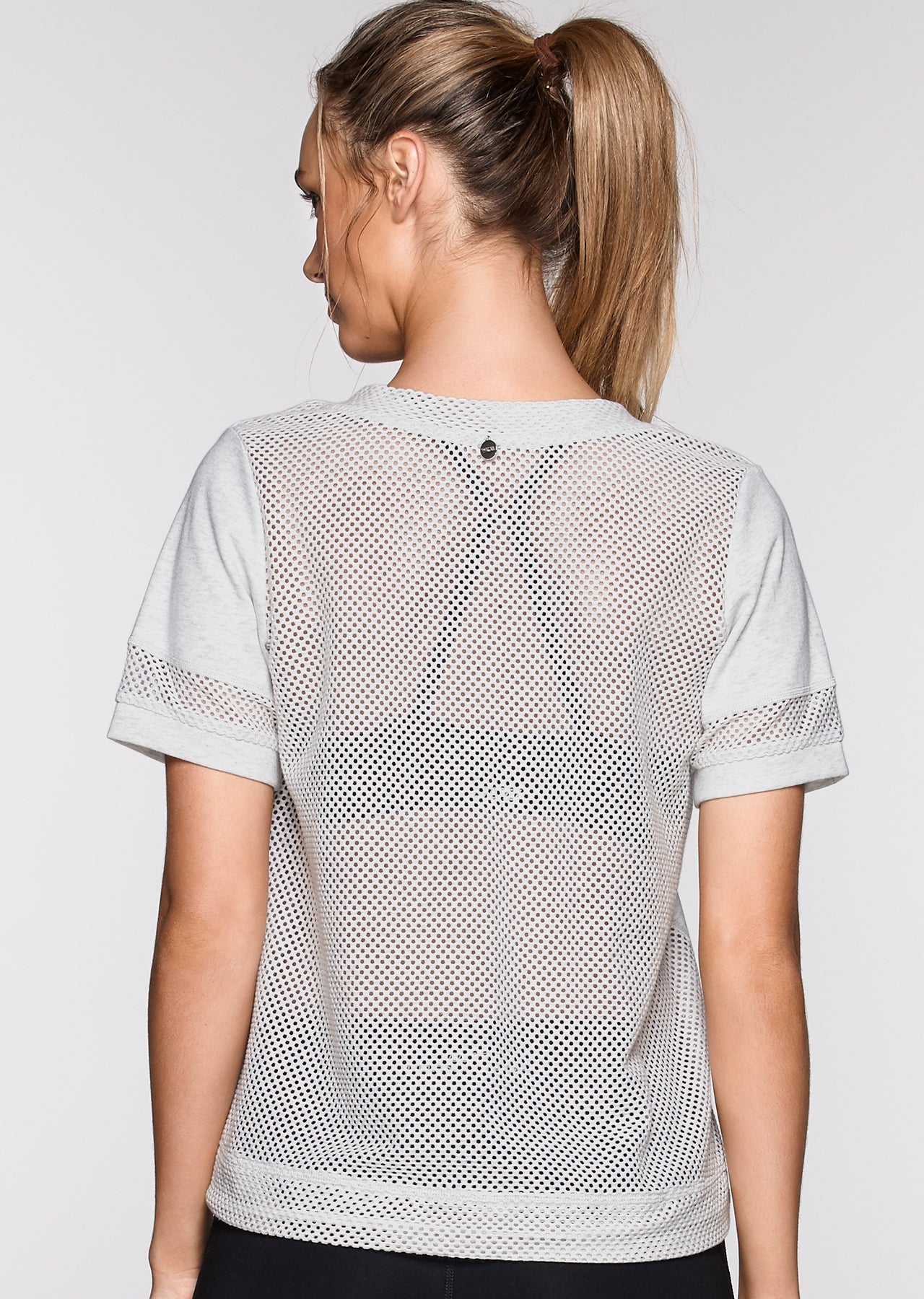 Lorna Jane Venture S/Slv Tee - Snow Grey Marl