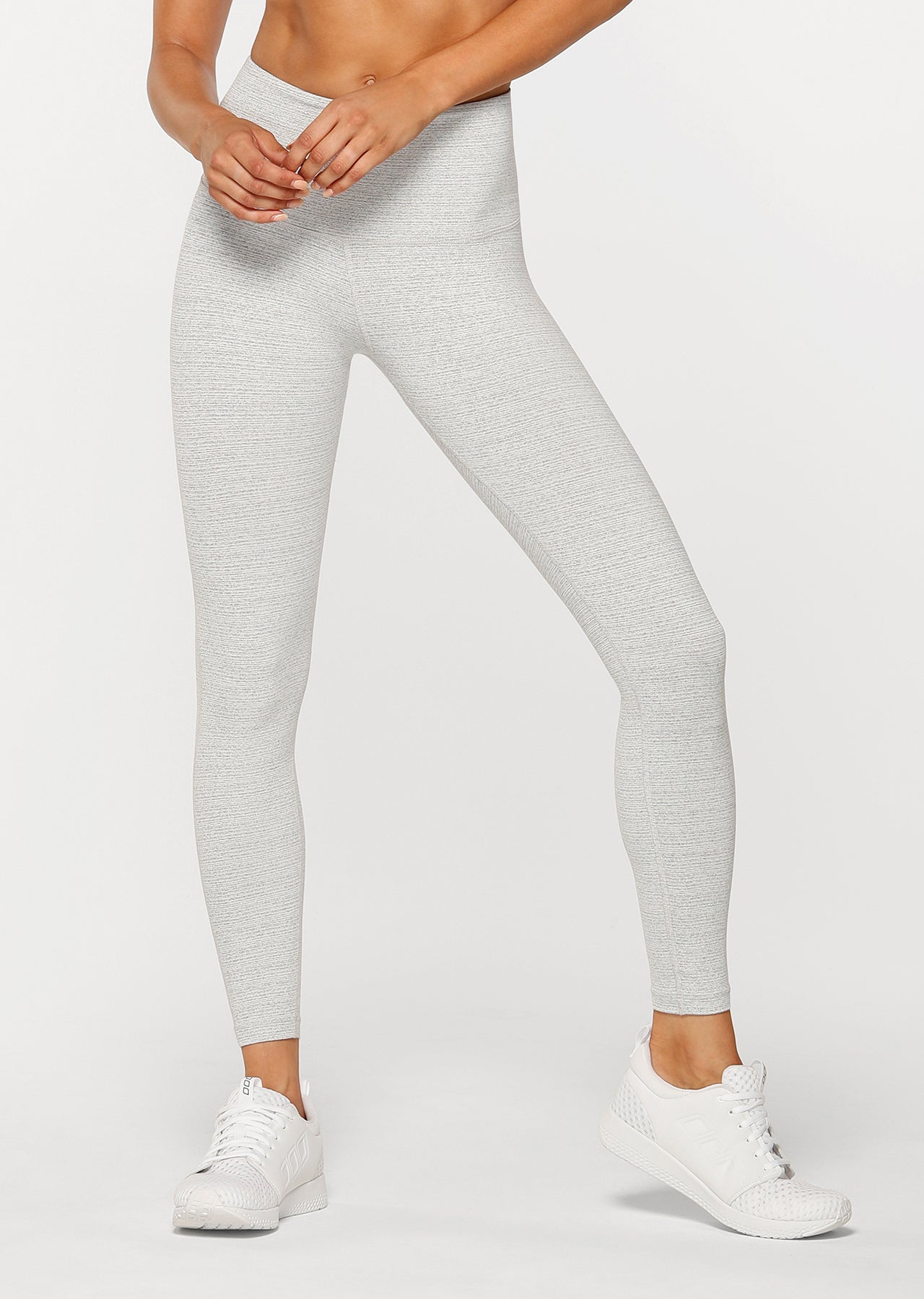 Lorna Jane Warrior Core Full Length Tight - Pale Grey Marl