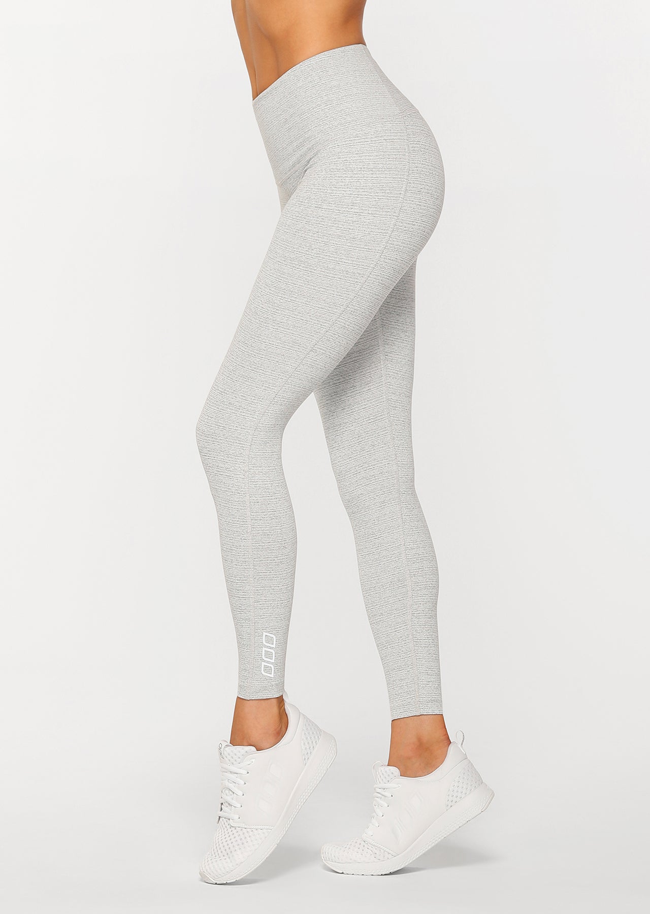 Lorna Jane Warrior Core Full Length Tight - Pale Grey Marl