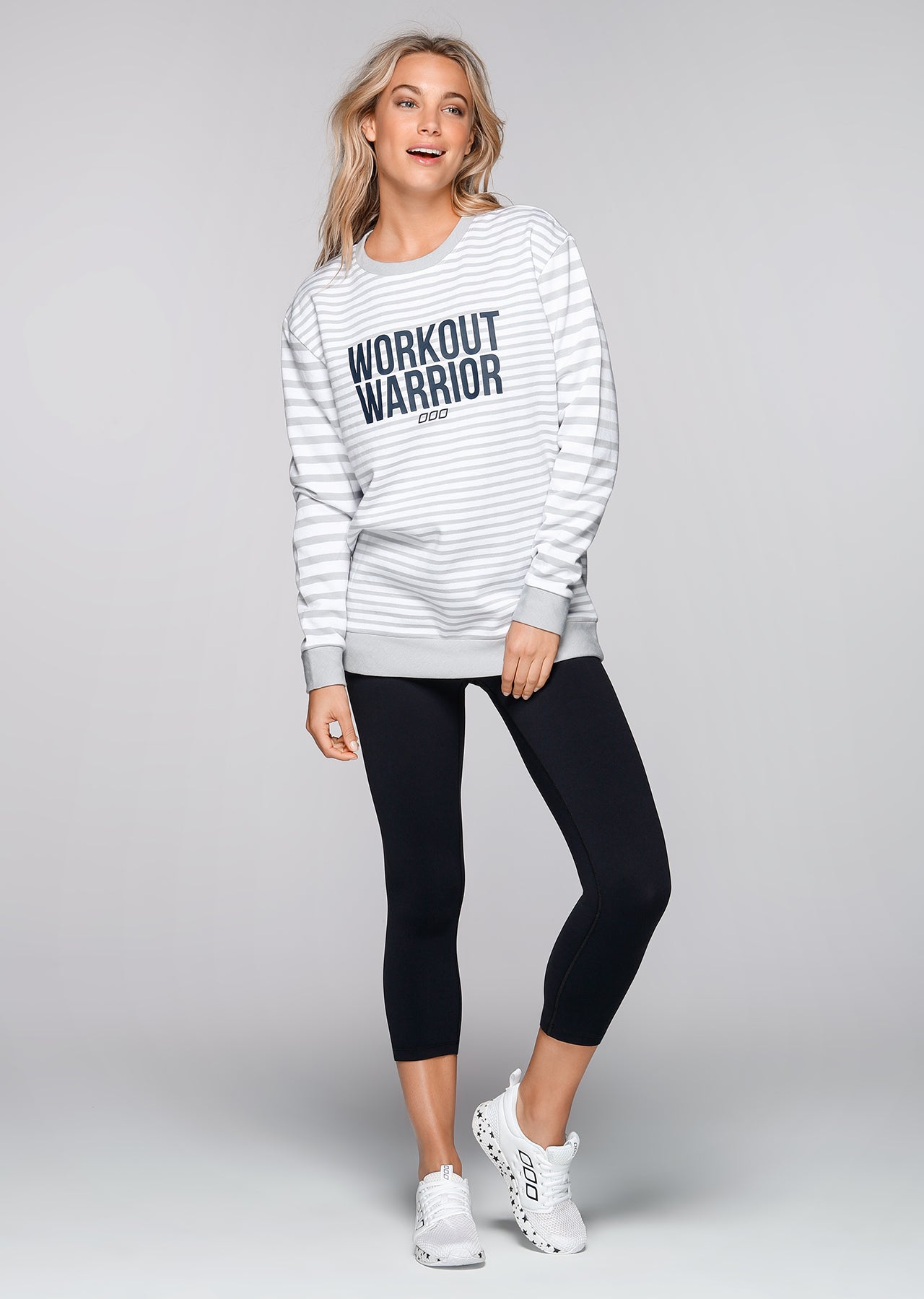 Lorna Jane Warriors Sweat Shirt - Galaxy/White 