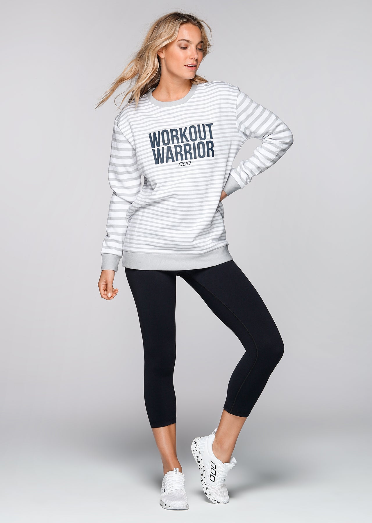 Lorna Jane Warriors Sweat Shirt - Galaxy/White 