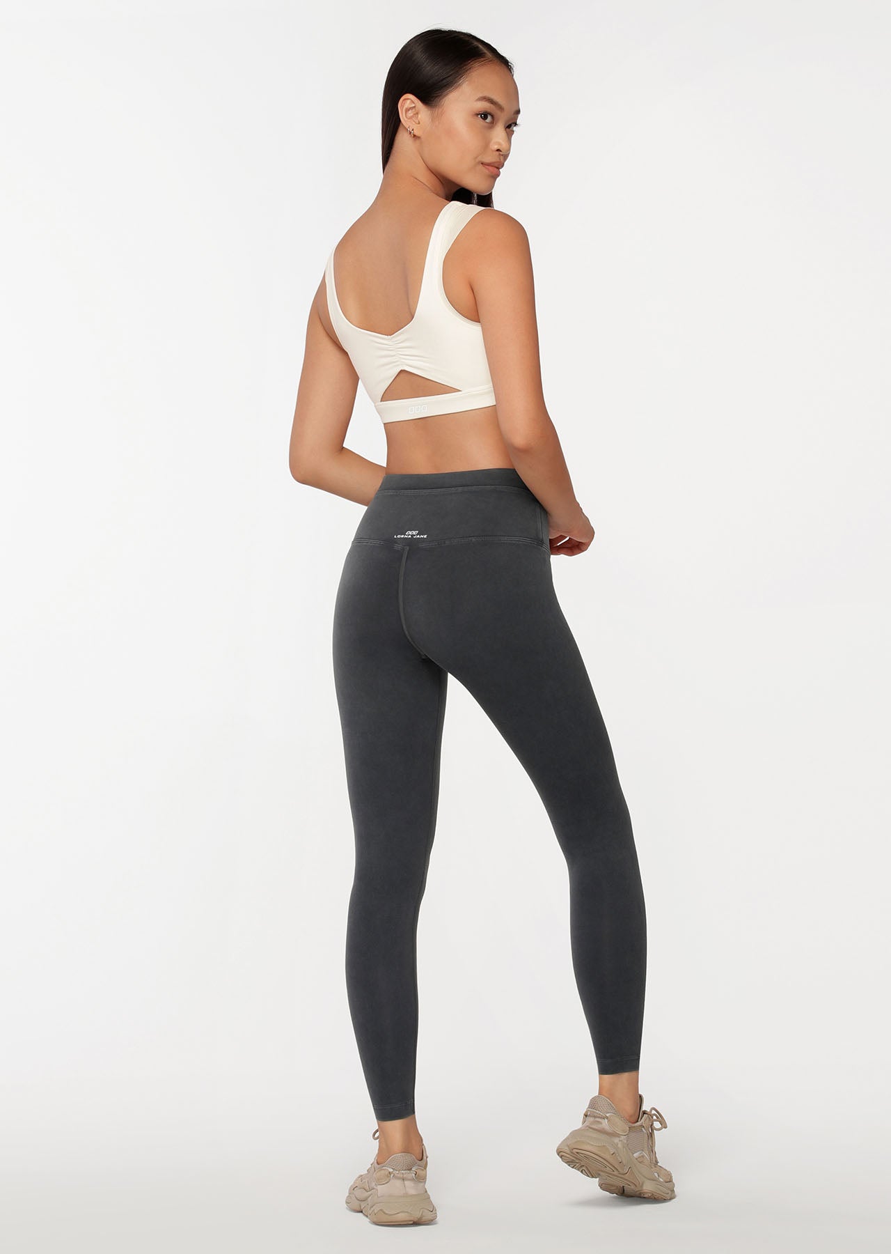 Lorna Jane Washed Core Ankle Biter Leggings - Washed Black