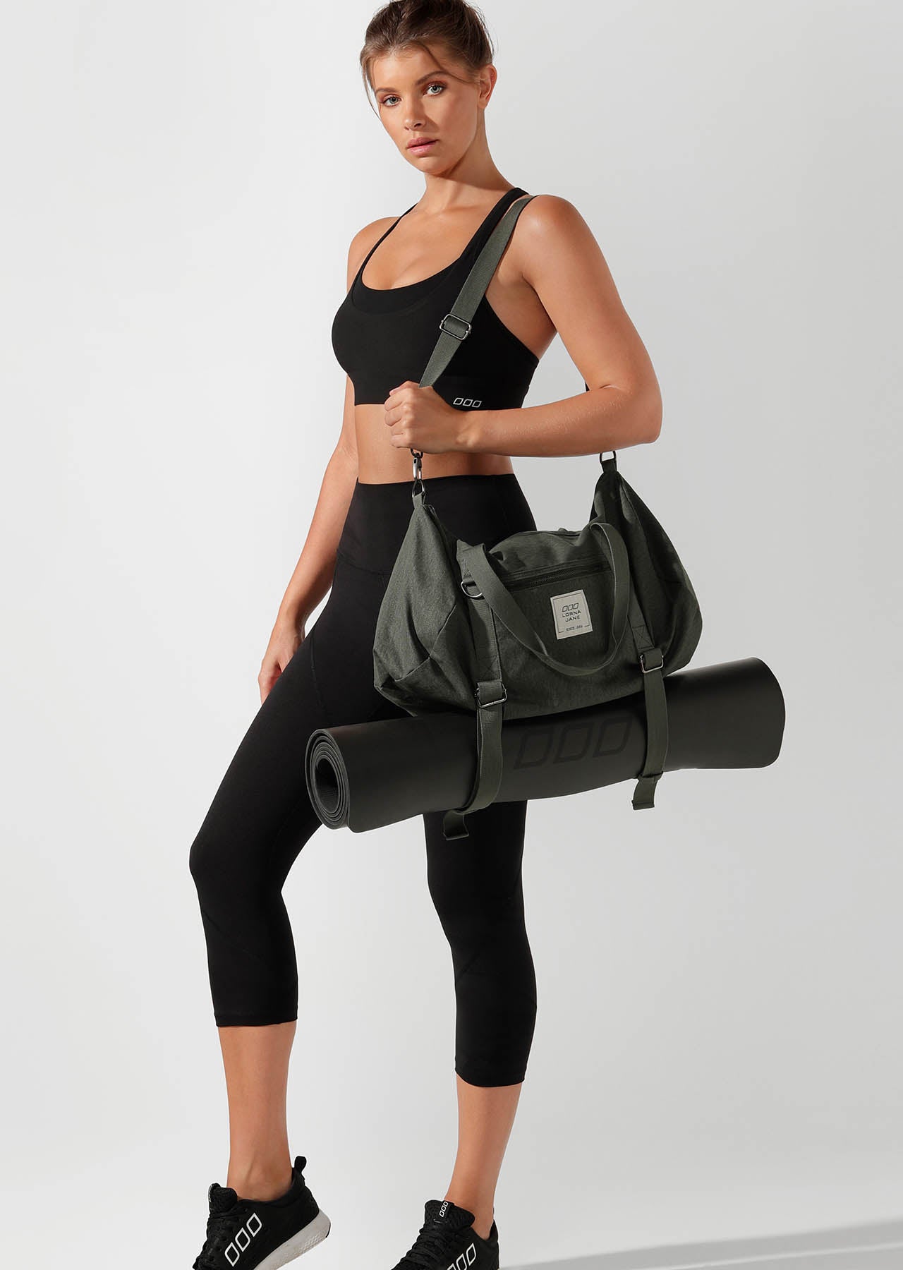 Lorna Jane Washed Yoga Duffle Bag - Oil