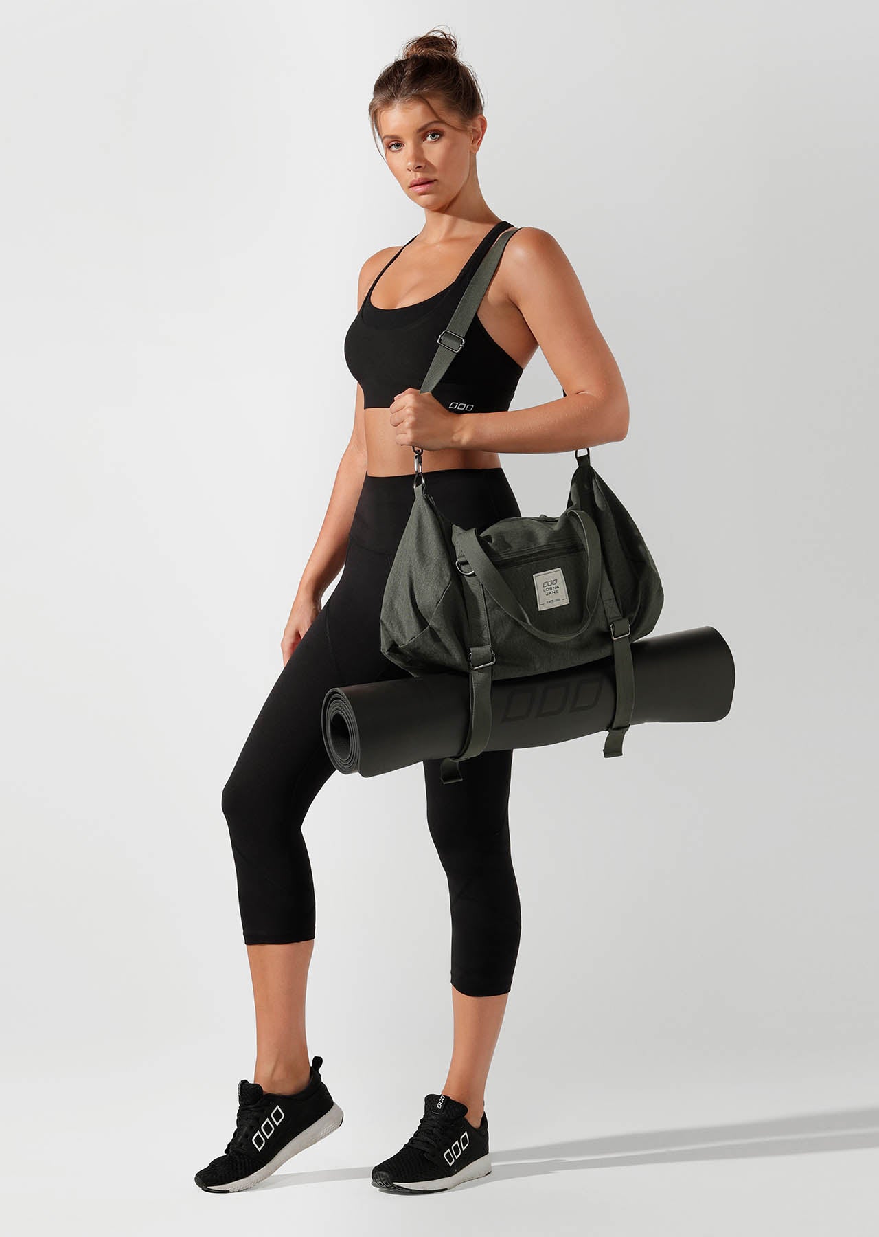 Lorna Jane Washed Yoga Duffle Bag - Oil