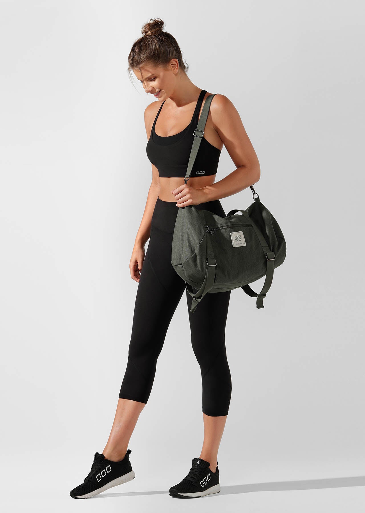 Lorna Jane Washed Yoga Duffle Bag - Oil